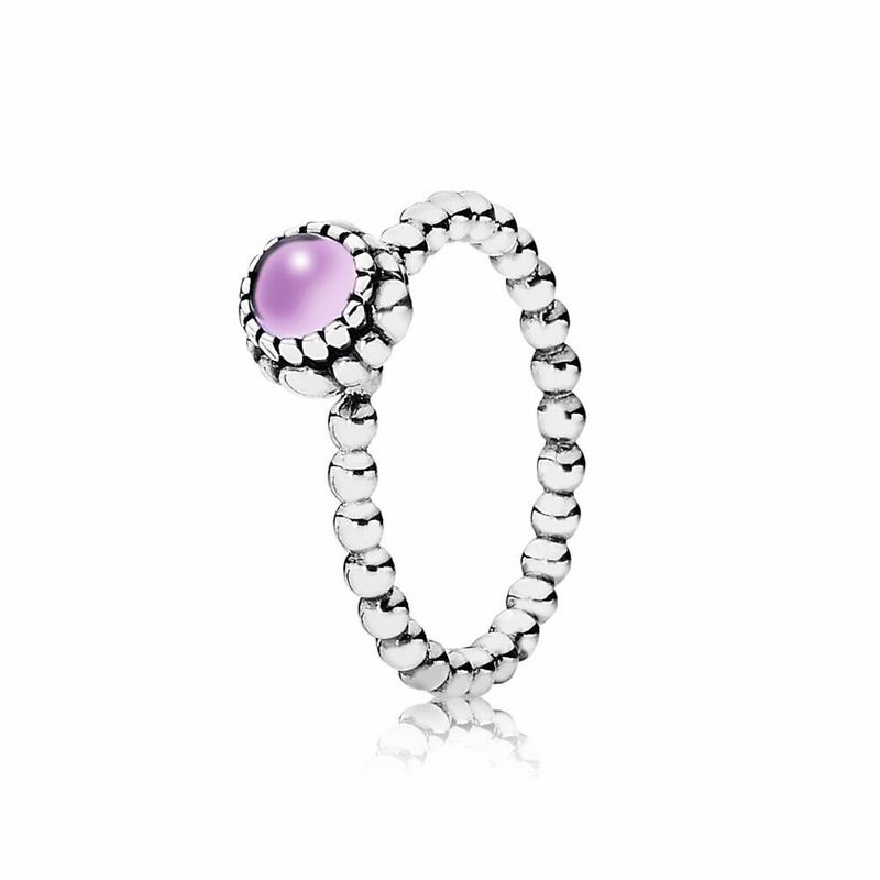 Pandora Birthday Blooms Ring February Ireland - Sterling Silver/Purple/Amethyst - 062345FOG